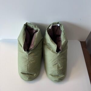 Restoration Hardware down bootie slippers